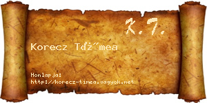 Korecz Tímea névjegykártya