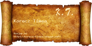 Korecz Tímea névjegykártya
