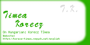 timea korecz business card